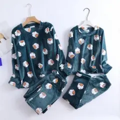 在庫処分　ふわふわもこもこフランネルパジャマ子供お揃い1着110〜140