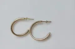 ゴールド フープピアス 中型