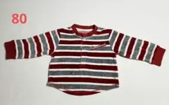 COMME CA DU MODE FOSSETTE ベロア ボーダー 80cm