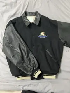 90’s vintage スタジャン　アメカジ　Y2K 袖革　レザー