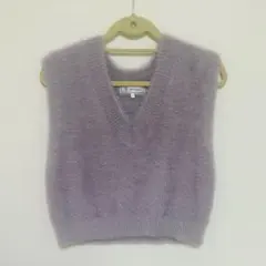 ロペピクニック　ラベンダー Vネック ニットベスト Fサイズ