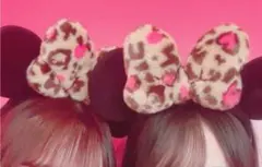 ディズニー　ミニーマウスカチューシャ ヒョウ柄