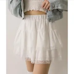 OLIVE des OLIVE 裾レースティアードミニスカート