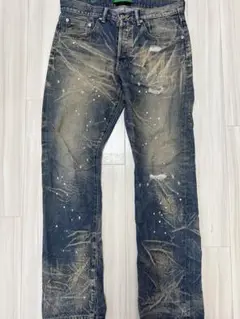 【SWG/SWAGGER】パッチワークデザイン ダメージスキニーパンツ 34 スキニーパンツ ジーンズ ダメージ スキニー メンズ パッチ