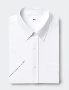 【UNIQLO】ドライノンアイロンジャージーシャツ ホワイト Lサイズ 半袖
