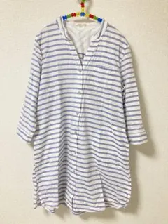 シンプリシテェ　ボーダー　ワンピース　チュニック　ストライプ　七分袖　五分袖