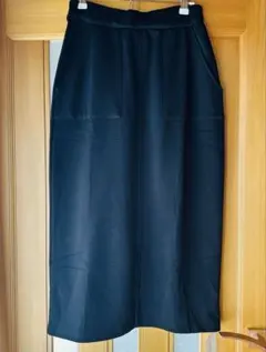 スカート ロング ミモレ丈 タイトスカート裏起毛 フロントスリット ポケット　M