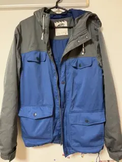 VANS マウンテンパーカー ダウンジャケット フード付き ブルー×グレー S