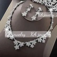 花イヤリングネックレス ブライダル大特価新品アクセサリーセットウェディング❀