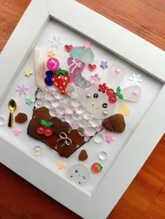 ❤️感謝価格❤️うさぎ❤️シマエナガ❤️パフェ❤️シーグラスアート❤️