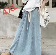 デニムスカート レディース ロング 春 夏 秋 大きいサイズ LKGA003