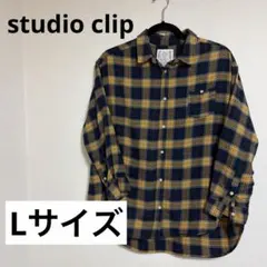 STUDIO CLIP チェックフランネルシャツ　Lサイズ　ゆったり　ネルシャツ