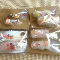 ハンドメイド　ヘアピン　4袋セット