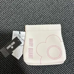 タグ付き　マリークワント　バネクチポーチ　ベージュピンク　青みピンク