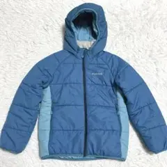 【美品】モンベル サーマラップ ウォームパーカ Kid's 140 ブルー