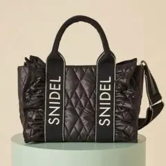 ♡ SNIDEL ♡ キルティングロゴバッグ ブラック フリルキルティングロゴバッグ(ハンドバッグ)｜バッグ｜SNIDEL
