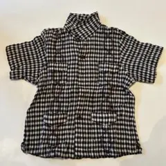 BeBe 半袖シャツ ブラック・ホワイトチェック