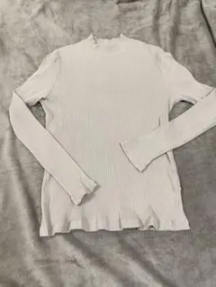 ユニクロ　レディース　リブハイネックT 長袖　XL ベージュ