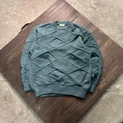 7AS2 90’s 3D 無地プルオーバーニット　レトロ　古着used