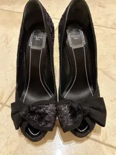 美品　Dior ベルベット・ボウ パンプス　37.5のサムネイル