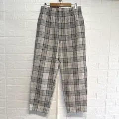 GU【L】ワイドテーパード ユニセックス ドローコード チェック／シェフパンツ