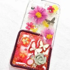 和柄♡押し花スマホケース♡iPhone6/6sモダン和柄♡