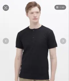 ヘンリーネックTシャツ ブラック　AVIREXのサムネイル