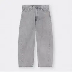 GU ジーユー バレルレッグジーンズ ライトグレー　31インチ