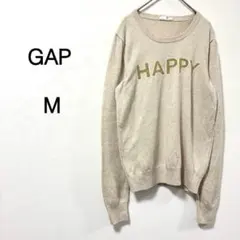 【ギャップ】GAP ニット セーター 長袖 HAPPY ベージュ M