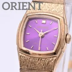 ORIENT オリエント レディース 腕時計 クォーツ パープル文字盤 新品電池のサムネイル