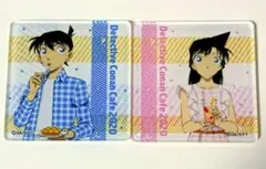 名探偵コナンカフェ2020 アクリルマグネット 工藤新一 毛利蘭 等身絵