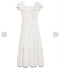 フリルスリーブ ワンピース オフホワイト ワンサイズ