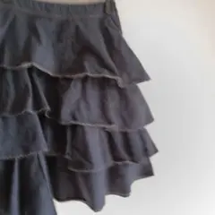 デニム段々スカート