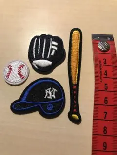 158野球 ベースボール 4点セット シンボマック 刺繍ワッペン アイロン熱用