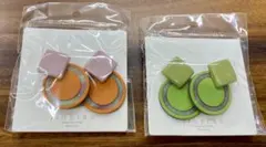 カラフルピアス2セット（オレンジ・グリーン）