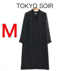 H6835◾️東京ソワール　フリルVネックシアースリーブフォーマルワンピース