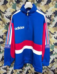 デサント製 オールド adidas ハーフZIPジャージプルオーバーのサムネイル