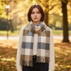 【新品・未使用・タグ付き カシミヤ混】ジョンストンズオブエルガン　大判ストール