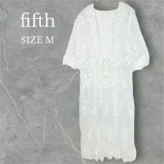 ✨新品タグ付き✨フィフス　レースロングカーディガン　長袖　花柄　オフホワイト　M
