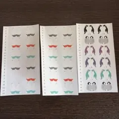 インデックスシール　シロクマ　ペンギン　未使用分　　レトロ　平成
