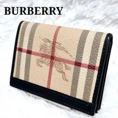 希少 ホースロゴ BURBERRY 名刺入れ カードケース ノバチェック レザー