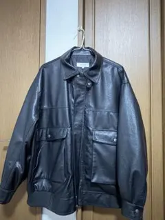 ブラック レザージャケット ブルゾン ジャケットMONO-MART S