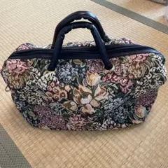 美品　ゴブラン織　ボストンバッグ　花柄刺繍 ボストンバッグ　旅行カバン