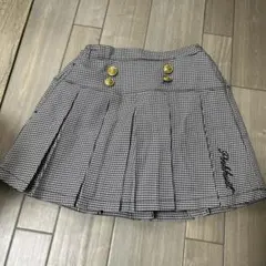 ピンクハント　チェック柄プリーツスカート