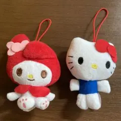 マイメロディ&ハローキティ ぬいぐるみキーホルダー