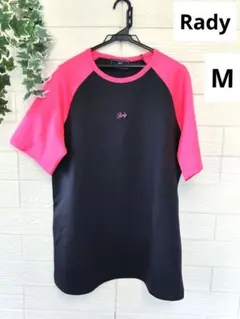 【未使用】Rady　メンズTシャツ　半袖Tシャツ　黒　ピンクのサムネイル