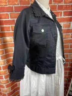 ♡ ピンクハウス ♡ デニムジャケット（黒＊キャンバス綿）