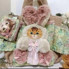 p*e様 コヤンイサムチョン　ポーチ付き　インド刺繍　ファーバック　リボン