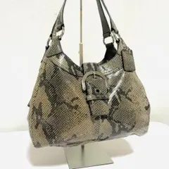 Mint COACH Python Embossed Shoulder Bag