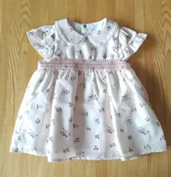 デシン花柄ブルマ付きワンピース　ヘアバンド　カーディガン　bebe　べべ